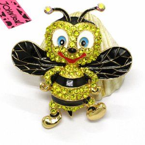NEW BETSEY JOHNSON Honey Bee Pendant Brooch